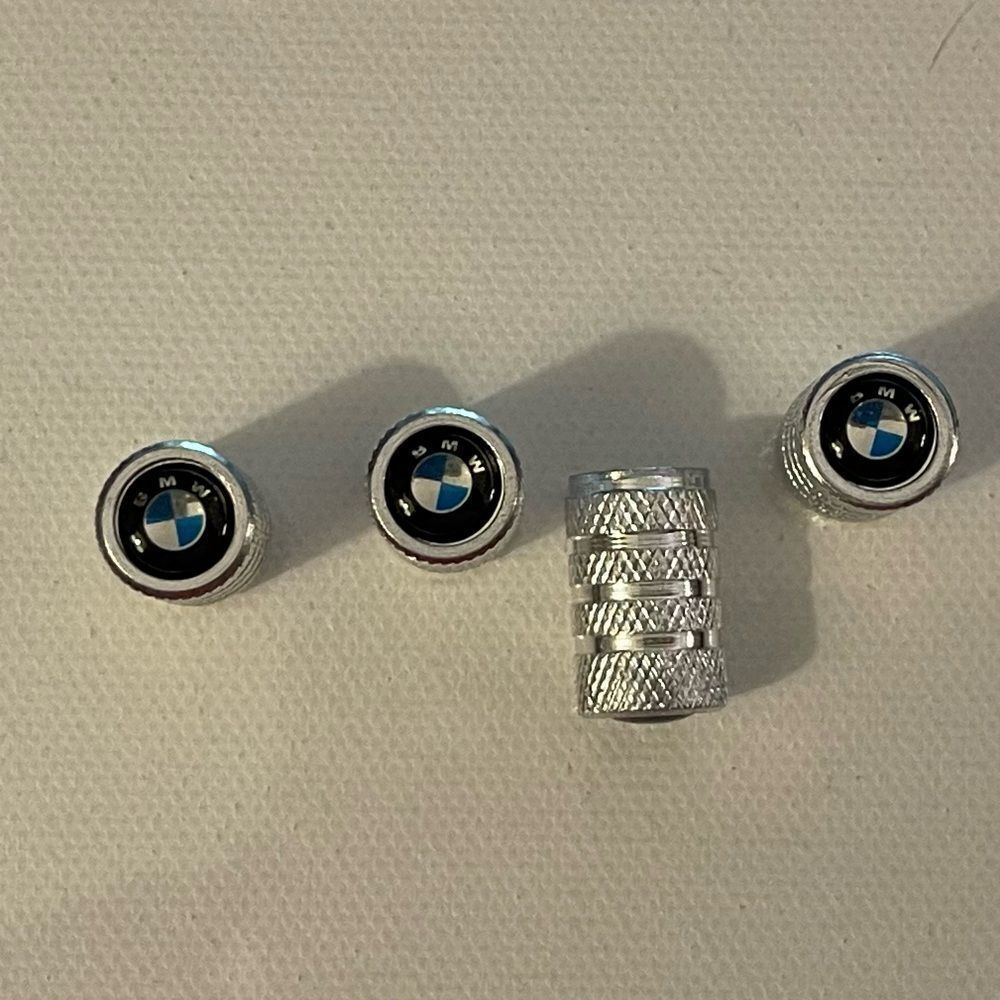 BMW Valve Stem Caps in Silver Set of 4 NWT